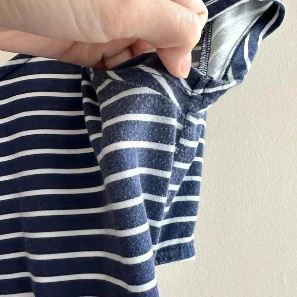 American Eagle Outfitters Blue and White Fit & Flare Dress w/ Crossed Open Back - Picture 10 of 16